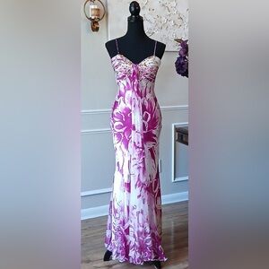 Jovani 100% Silk Embellished Floor-length Gown. Size 2